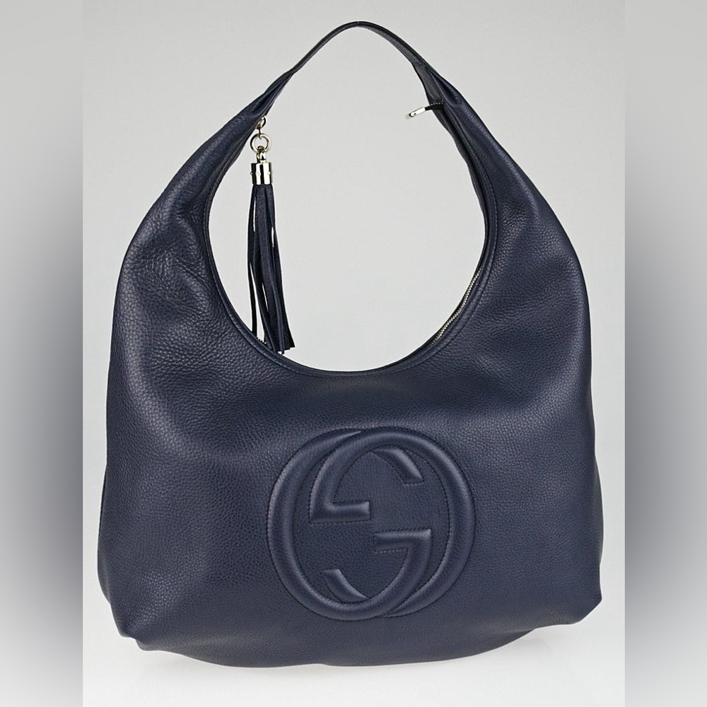 Gucci 🤩✨💕Soho Hobo in Navy Pebbled Leather